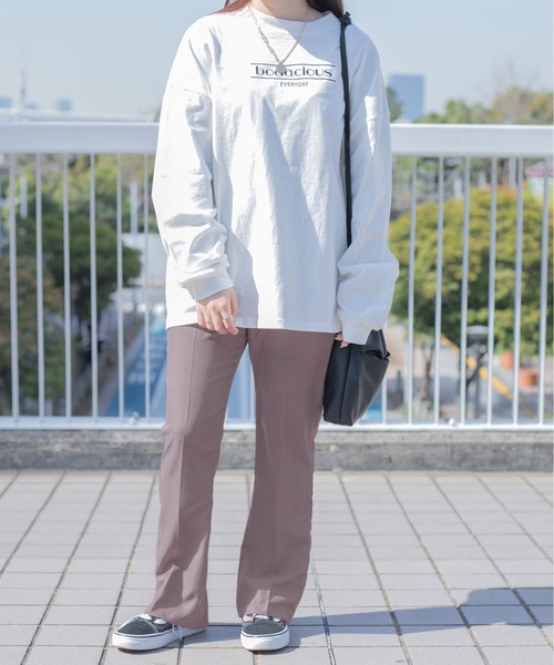 PairPair（ペアペア）の「ソフトフレアカラーパンツ(レディース/リンクアイテム）（スラックス・レディース・グレイッシュブルー/オフホワイト/ブラック/オレンジ/ダークパープル・MEDIUM/SMALL）」の20枚目の写真