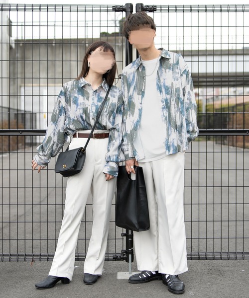 PairPair（ペアペア）の「ソフトフレアカラーパンツ(レディース/リンクアイテム）（スラックス・レディース・グレイッシュブルー/オフホワイト/ブラック/オレンジ/ダークパープル・MEDIUM/SMALL）」の15枚目の写真