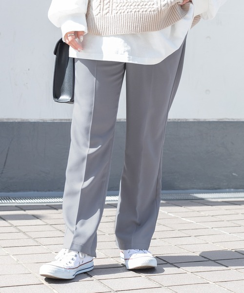 PairPair（ペアペア）の「ソフトフレアカラーパンツ(レディース/リンクアイテム）（スラックス・レディース・グレイッシュブルー/オフホワイト/ブラック/オレンジ/ダークパープル・MEDIUM/SMALL）」の13枚目の写真