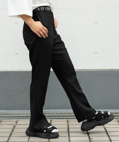 PairPair（ペアペア）の「ソフトフレアカラーパンツ(レディース/リンクアイテム）（スラックス・レディース・グレイッシュブルー/オフホワイト/ブラック/オレンジ/ダークパープル・MEDIUM/SMALL）」の11枚目の写真