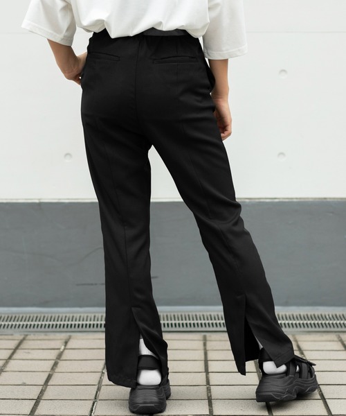 PairPair（ペアペア）の「ソフトフレアカラーパンツ(レディース/リンクアイテム）（スラックス・レディース・グレイッシュブルー/オフホワイト/ブラック/オレンジ/ダークパープル・MEDIUM/SMALL）」の12枚目の写真