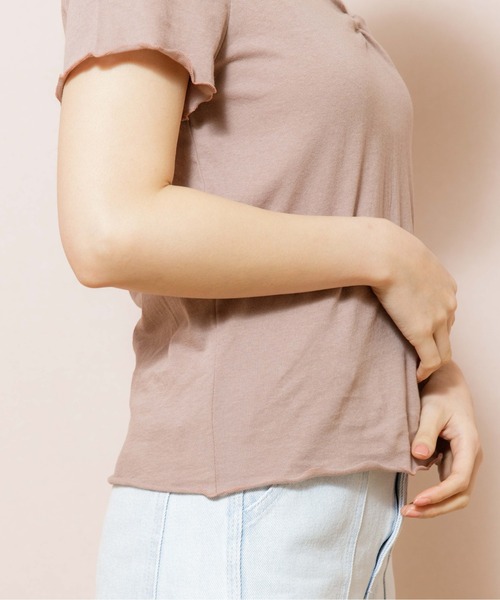 flower（フラワー）の「ギャザーフリルTシャツ（Tシャツ/カットソー・レディース・ホワイト/ブラウン/カーキ・FREE）」の16枚目の写真