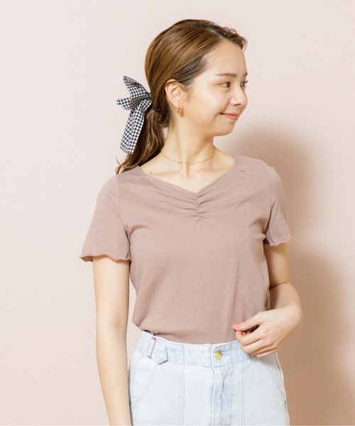 flower（フラワー）の「ギャザーフリルTシャツ（Tシャツ/カットソー・レディース・ホワイト/ブラウン/カーキ・FREE）」の20枚目の写真