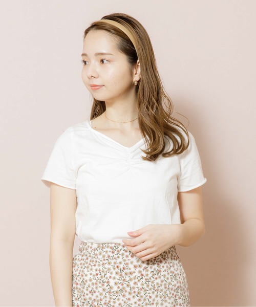 flower（フラワー）の「ギャザーフリルTシャツ（Tシャツ/カットソー・レディース・ホワイト/ブラウン/カーキ・FREE）」の21枚目の写真