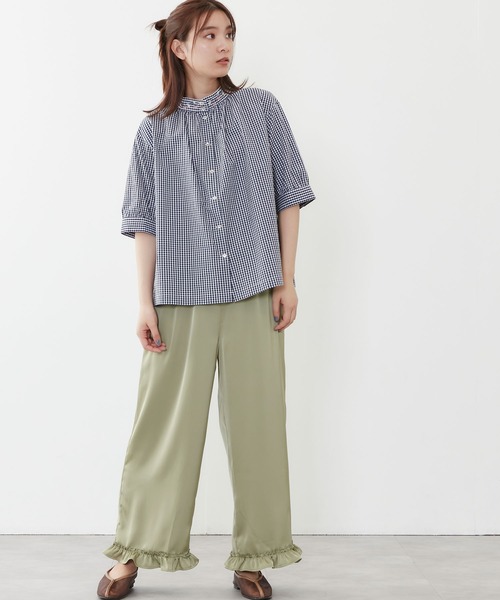 POU DOU DOU(プードゥドゥ)の「サテン裾フリルイージーパンツ(その他パンツ・レディース・カーキ/オレンジ/ブルー・3)」の20枚目の写真