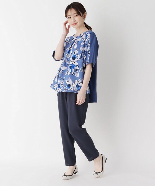 smart pink（スマートピンク）の「◆【手洗い可】リネンライクテーパードパンツ（その他パンツ・レディース・ネイビー/ダークグレー・07/11/09）」の10枚目の写真