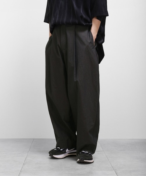 minsobi（ミンソビ）の「コットンワイドパンツ 薄手ロングパンツ■（チノパンツ・メンズ・ネイビー/ベージュ/チャコール・FREE）」の2枚目の写真