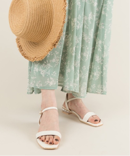 RANDA（ランダ）の「クリアヒールスクエアトゥサンダル（サンダル・レディース・ブラック/グリーン/ホワイト/ベージュ・L/LL/M/S）」の7枚目の写真