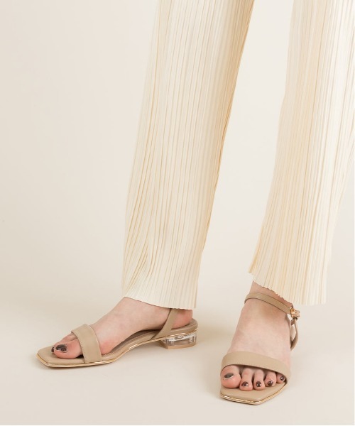 RANDA（ランダ）の「クリアヒールスクエアトゥサンダル（サンダル・レディース・ブラック/グリーン/ホワイト/ベージュ・L/LL/M/S）」の10枚目の写真