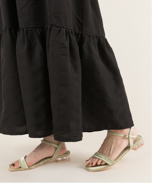 RANDA（ランダ）の「クリアヒールスクエアトゥサンダル（サンダル・レディース・ブラック/グリーン/ホワイト/ベージュ・L/LL/M/S）」の13枚目の写真