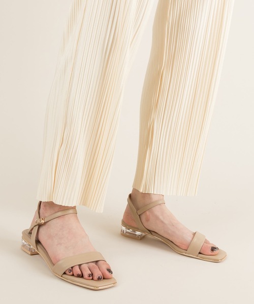 RANDA（ランダ）の「クリアヒールスクエアトゥサンダル（サンダル・レディース・ブラック/グリーン/ホワイト/ベージュ・L/LL/M/S）」の5枚目の写真