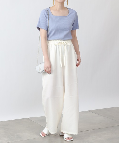 COLONY 2139（コロニートゥーワンスリーナイン）の「エステルスラブワイドイージーパンツ（その他パンツ・レディース・アイボリー/モカ/グレイッシュベージュ・FREE）」の4枚目の写真