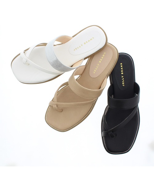 JELLY BEANS（ジェリービーンズ）の「クロストングフラットサンダル(204-32668)JELLY BEANS(ジェリービーンズ)（サンダル・レディース・ホワイト/ブラック/ベージュ・LL/S/M/L）」の15枚目の写真