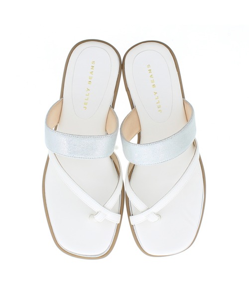 JELLY BEANS（ジェリービーンズ）の「クロストングフラットサンダル(204-32668)JELLY BEANS(ジェリービーンズ)（サンダル・レディース・ホワイト/ブラック/ベージュ・LL/S/M/L）」の4枚目の写真