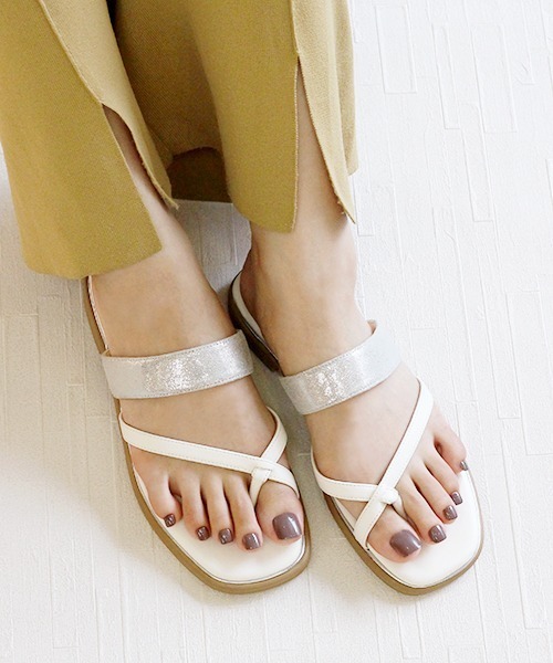 JELLY BEANS（ジェリービーンズ）の「クロストングフラットサンダル(204-32668)JELLY BEANS(ジェリービーンズ)（サンダル・レディース・ホワイト/ブラック/ベージュ・LL/S/M/L）」の7枚目の写真