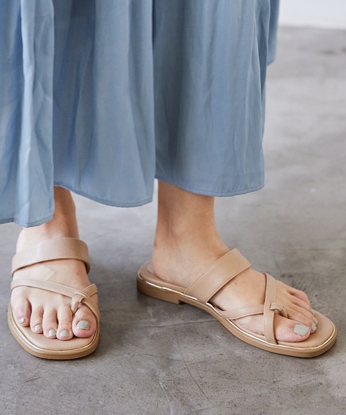 JELLY BEANS（ジェリービーンズ）の「クロストングフラットサンダル(204-32668)JELLY BEANS(ジェリービーンズ)（サンダル・レディース・ホワイト/ブラック/ベージュ・LL/S/M/L）」の18枚目の写真