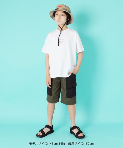 GLAZOS（グラソス）の「ナイロン・切替デザイン撥水ハーフパンツ（その他パンツ・キッズ・ブラック/カーキ・150cm/170cm/160cm/130cm/140cm）」の3枚目の写真