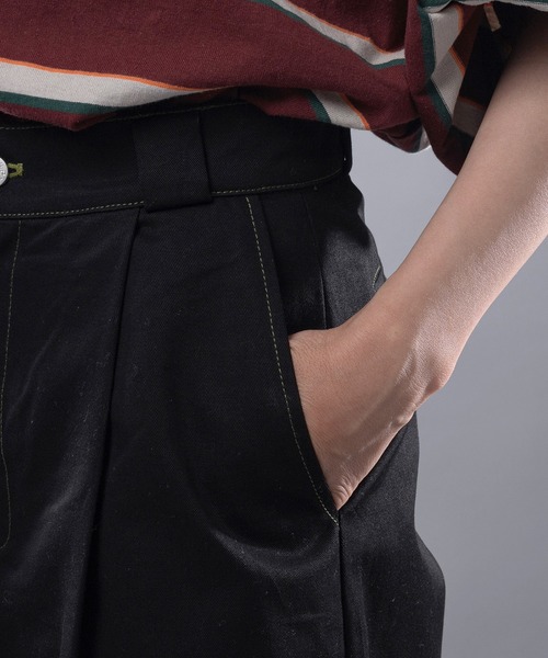 Perushu(ペルーシュ)の「カラーステッチワークハーフパンツ(その他パンツ・レディース・ブラック/ライトグリーン・SMALL/MEDIUM/LARGE)」の11枚目の写真