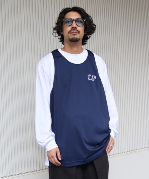 CIAOPANIC（チャオパニック）の「■BASKET BALL SHIRTS/メッシュバスケットボールゲームシャツ（タンクトップ・メンズ・ホワイト/ネイビー/グレー・MEDIUM/LARGE）」の3枚目の写真