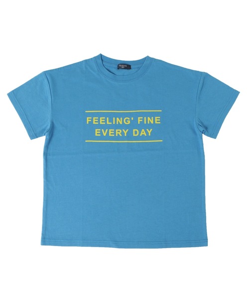 GLAZOS(グラソス)の「天竺・ドロップショルダーネオンカラーロゴ半袖Tシャツ(Tシャツ/カットソー・キッズ・ブルー/チャコールグレー/ベージュ・140cm/170cm/150cm/160cm/130cm)」の1枚目の写真