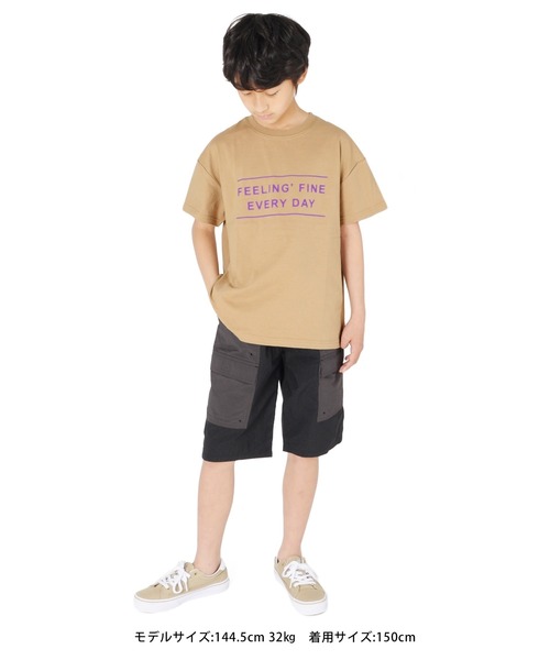 GLAZOS(グラソス)の「天竺・ドロップショルダーネオンカラーロゴ半袖Tシャツ(Tシャツ/カットソー・キッズ・ブルー/チャコールグレー/ベージュ・140cm/170cm/150cm/160cm/130cm)」の7枚目の写真