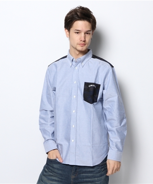 DOUBLE STEAL（ダブルスティール）の「パーツ迷彩ボタンダウンシャツ（シャツ/ブラウス・メンズ・グレー/ブルー/ネイビー・X-LARGE/MEDIUM/LARGE）」の3枚目の写真