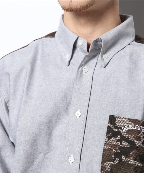 DOUBLE STEAL（ダブルスティール）の「パーツ迷彩ボタンダウンシャツ（シャツ/ブラウス・メンズ・グレー/ブルー/ネイビー・X-LARGE/MEDIUM/LARGE）」の9枚目の写真