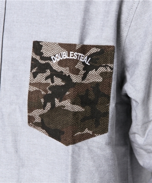 DOUBLE STEAL（ダブルスティール）の「パーツ迷彩ボタンダウンシャツ（シャツ/ブラウス・メンズ・グレー/ブルー/ネイビー・X-LARGE/MEDIUM/LARGE）」の11枚目の写真
