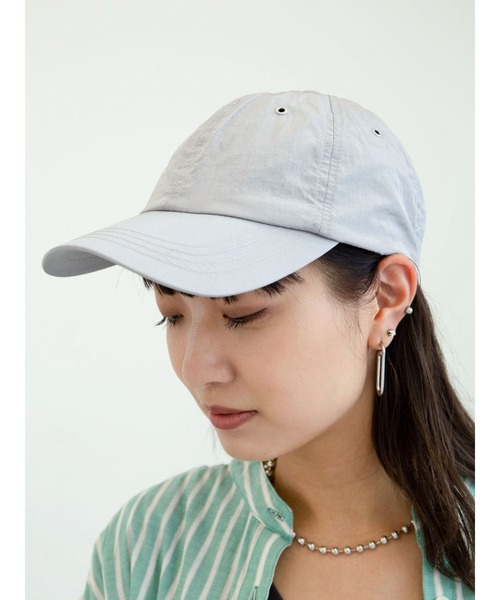 Green　Parks（グリーンパークス）の「・ナイロンキャップ＊（キャップ・レディース・ライトベージュ/グリーン/ブラック/グレー/ベージュ・FREE）」の2枚目の写真