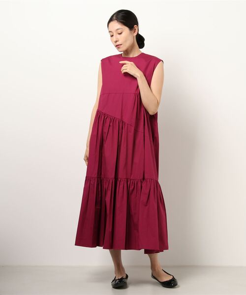 Cepica（セピカ）の「Backリボン変形ティヤードワンピース（ワンピース・レディース・パープル/ブラック・FREE）」の2枚目の写真