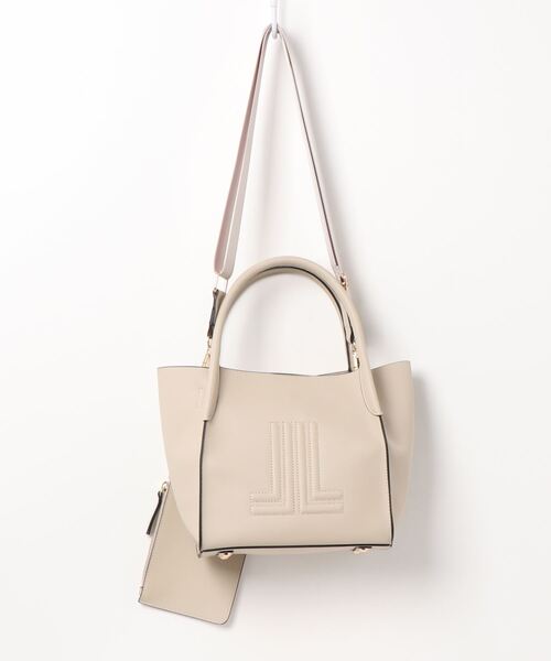 LANVIN en Bleu（ランバンオンブルー）の「ミニポーチ付きトートＢＡＧ（ハンドバッグ・レディース・ブラック/ベージュ/ラベンダー・FREE）」の4枚目の写真