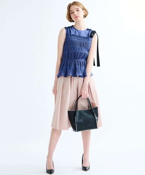 LANVIN en Bleu（ランバンオンブルー）の「ミニポーチ付きトートＢＡＧ（ハンドバッグ・レディース・ブラック/ベージュ/ラベンダー・FREE）」の10枚目の写真