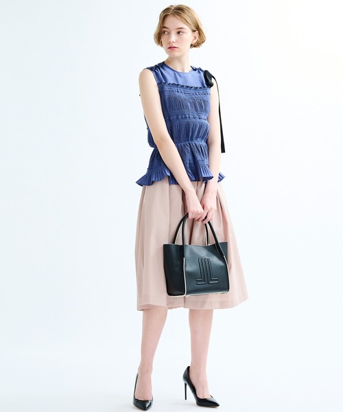 LANVIN en Bleu（ランバンオンブルー）の「ミニポーチ付きトートＢＡＧ（ハンドバッグ・レディース・ブラック/ベージュ/ラベンダー・FREE）」の11枚目の写真
