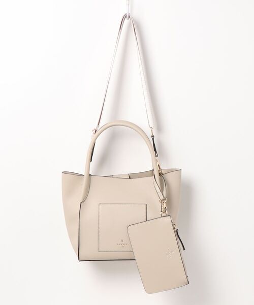 LANVIN en Bleu（ランバンオンブルー）の「ミニポーチ付きトートＢＡＧ（ハンドバッグ・レディース・ブラック/ベージュ/ラベンダー・FREE）」の16枚目の写真