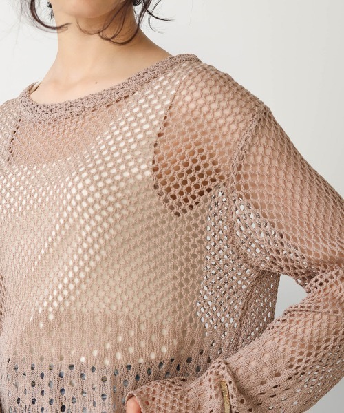Bab(バブ)の「【WEB限定】バックレースアップ透かしニット(Tシャツ/カットソー・レディース・ブラック/オフホワイト/モカ・FREE)」の10枚目の写真