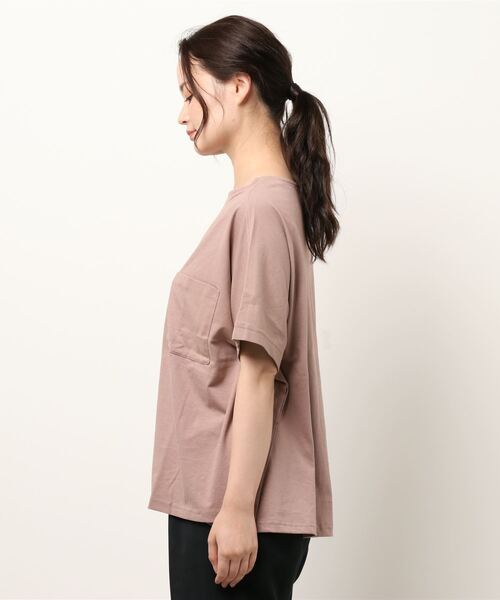 Samansa Mos2 blue（サマンサモスモスブルー）の「ポンチョTee（Tシャツ/カットソー・レディース・ピンク/オフホワイト/サックスブルー/カーキ/ブラック・ﾌﾘ-）」の6枚目の写真