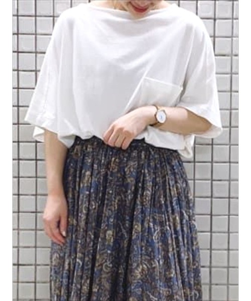 Samansa Mos2 blue（サマンサモスモスブルー）の「ポンチョTee（Tシャツ/カットソー・レディース・ピンク/オフホワイト/サックスブルー/カーキ/ブラック・ﾌﾘ-）」の2枚目の写真