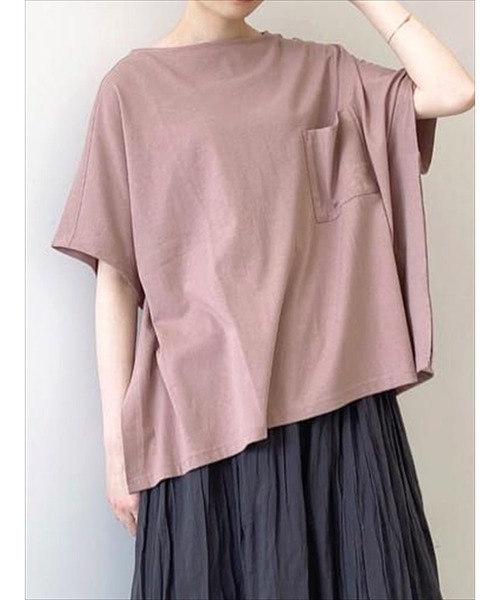 Samansa Mos2 blue（サマンサモスモスブルー）の「ポンチョTee（Tシャツ/カットソー・レディース・ピンク/オフホワイト/サックスブルー/カーキ/ブラック・ﾌﾘ-）」の5枚目の写真