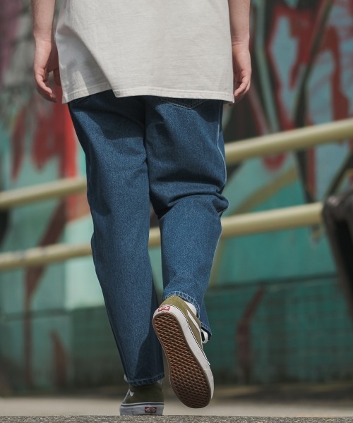 SIDEWAY STANCE（サイドウェイスタンス）の「【SIDEWAY STANCE】ワイド テーパード デニムパンツ（デニムパンツ・メンズ・ブルー・MEDIUM/LARGE）」の3枚目の写真