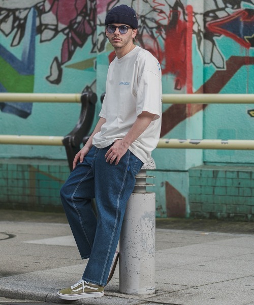 SIDEWAY STANCE（サイドウェイスタンス）の「【SIDEWAY STANCE】ワイド テーパード デニムパンツ（デニムパンツ・メンズ・ブルー・MEDIUM/LARGE）」の5枚目の写真