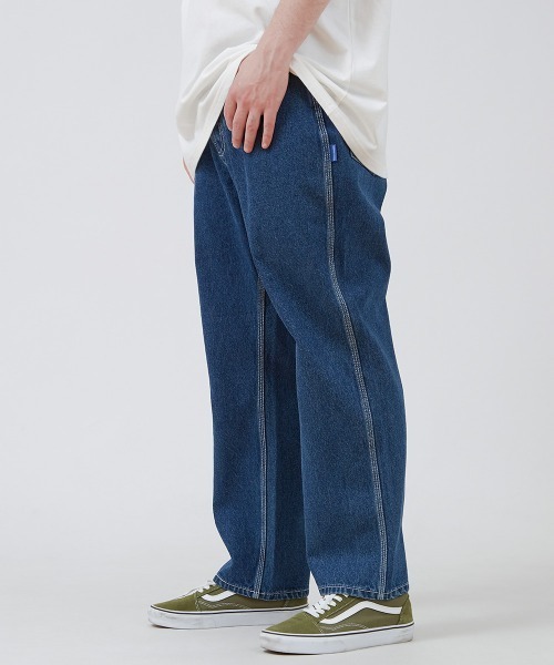 SIDEWAY STANCE（サイドウェイスタンス）の「【SIDEWAY STANCE】ワイド テーパード デニムパンツ（デニムパンツ・メンズ・ブルー・MEDIUM/LARGE）」の6枚目の写真