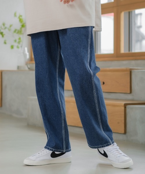 SIDEWAY STANCE（サイドウェイスタンス）の「【SIDEWAY STANCE】ワイド テーパード デニムパンツ（デニムパンツ・メンズ・ブルー・MEDIUM/LARGE）」の14枚目の写真
