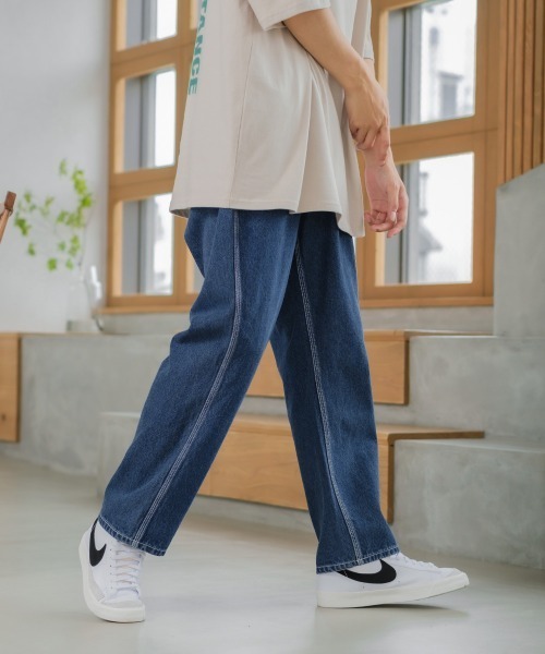 SIDEWAY STANCE（サイドウェイスタンス）の「【SIDEWAY STANCE】ワイド テーパード デニムパンツ（デニムパンツ・メンズ・ブルー・MEDIUM/LARGE）」の16枚目の写真
