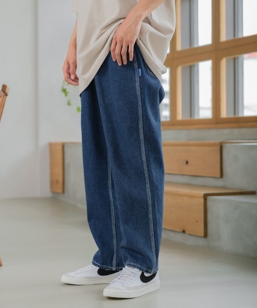 SIDEWAY STANCE（サイドウェイスタンス）の「【SIDEWAY STANCE】ワイド テーパード デニムパンツ（デニムパンツ・メンズ・ブルー・MEDIUM/LARGE）」の17枚目の写真