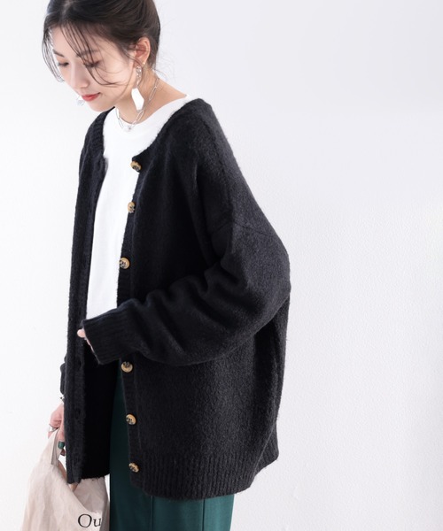 classicalelf(クラシカルエルフ)の「もちもち癒され。前後2wayゆったりニット オーバーサイズ カーディガン(カーディガン/ボレロ・レディース・ライトグレー/ブラック/アイボリー/グレイッシュベージュ/グリーン/ライトグリーン/オレンジ・MEDIUM/LARGE/X-LARGE/SMALL)」の22枚目の写真