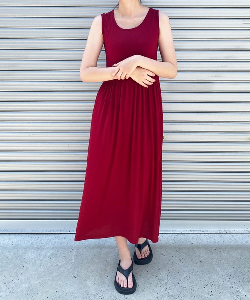 shopnikoniko(ショップニコニコ)の「ノースリーブ ロングワンピース(ワンピース・レディース・レッド/ライトグレー/ダークグレー/ブラック・フリー)」の12枚目の写真