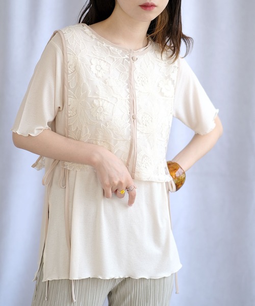 スコットクラブ  メトリーゼ　シアー　レース　トップスセット 楽天市場】【夏セール☆クーポンで30%OFF】セットアップ 2点