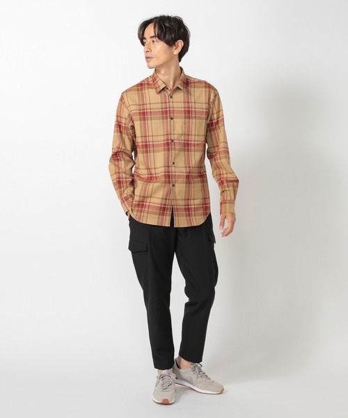 UNION STATION（ユニオンステーション）の「綾ネルチェックシャツ（シャツ/ブラウス・メンズ・ベージュ・S/M/L）」の4枚目の写真