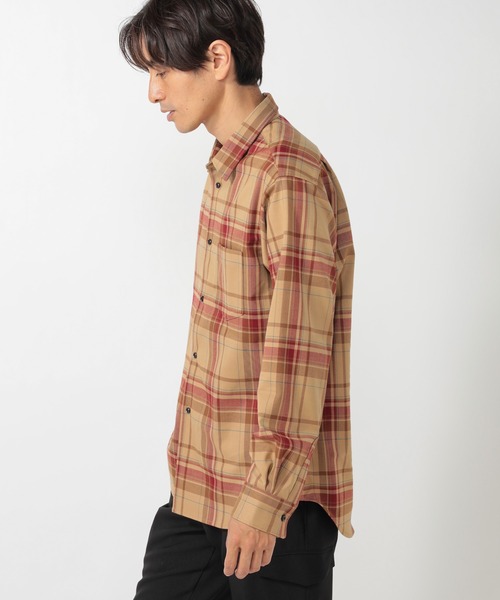 UNION STATION（ユニオンステーション）の「綾ネルチェックシャツ（シャツ/ブラウス・メンズ・ベージュ・S/M/L）」の2枚目の写真