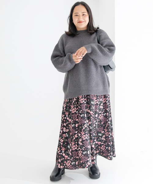 LAVEANGE（ラビアンジェ）の「【再入荷】ローゲージニットプルオーバー（ニット/セーター・レディース・パープル/サックスブルー/オレンジ/グリーン/イエロー/レッド/ブルー/チャコールグレー/プラム/ダークグリーン/ベージュ・LL/3L/M/4L）」の15枚目の写真